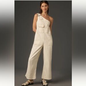 NWT Anthropologie Pilcro One-Shoulder Overalls Jumpsuit